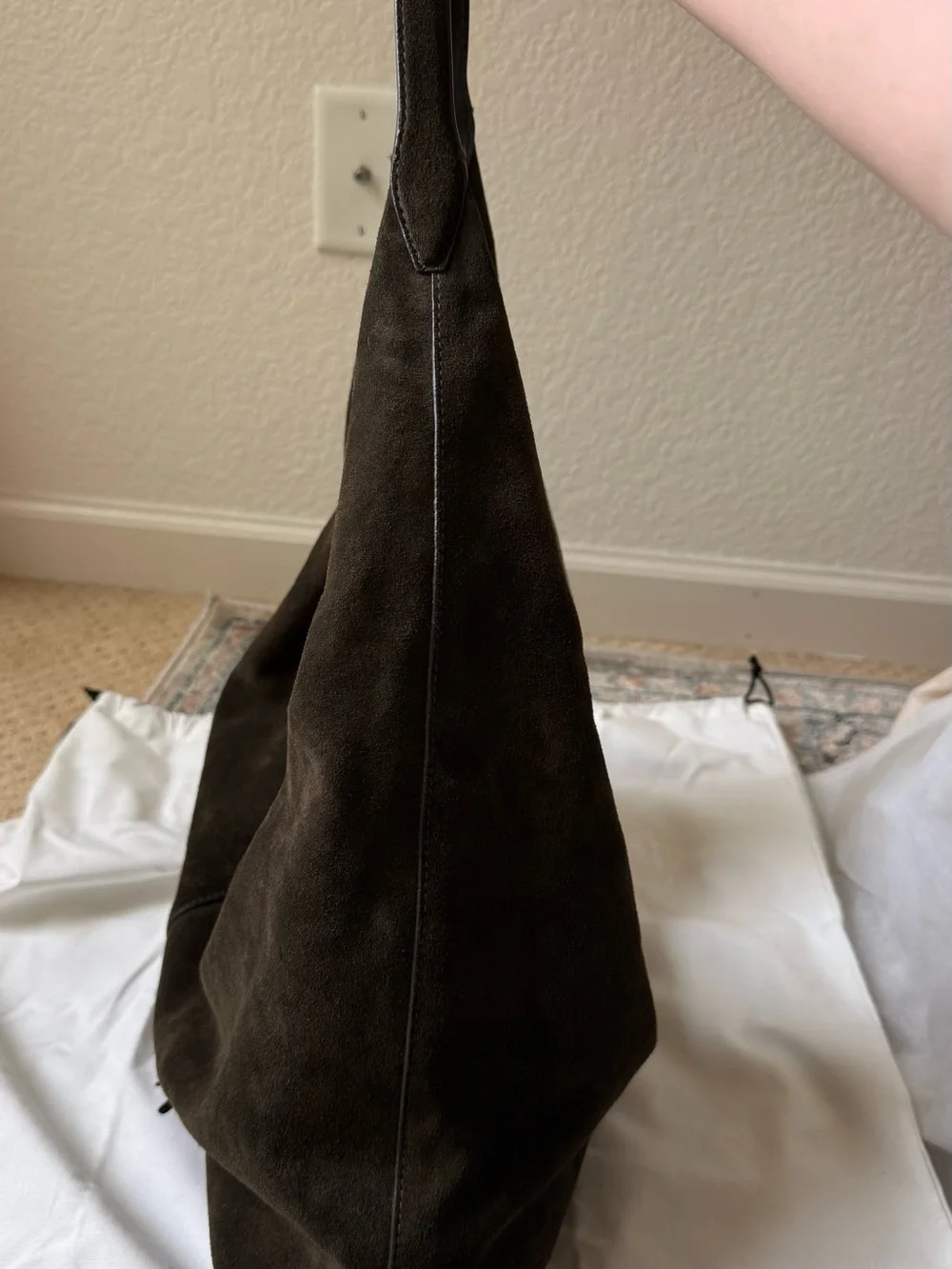 Madewell Slouchy Large Green Suede Hobo Leather Tote - Picture 5 of 9